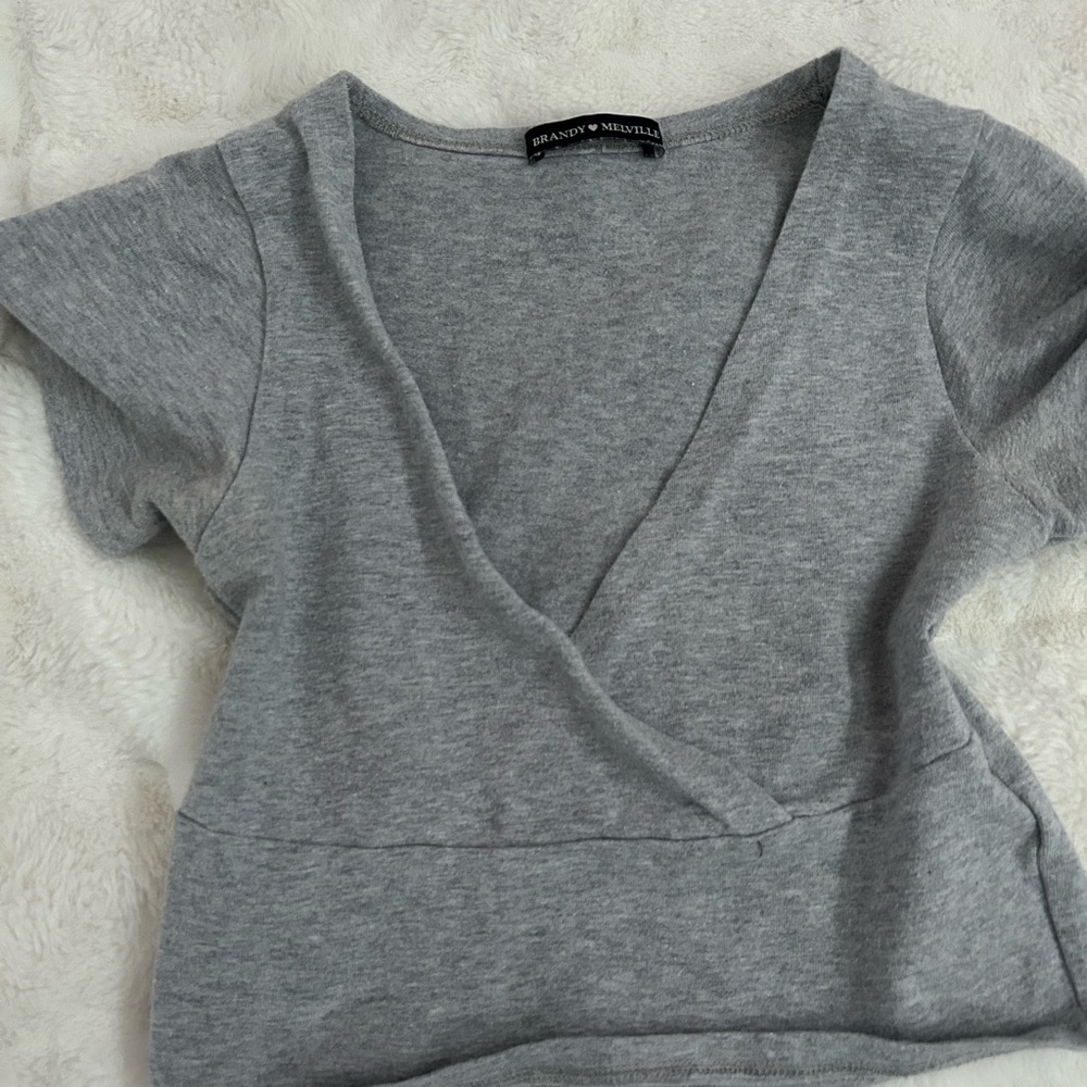 Gray Wrap Top by Shadow of Myself